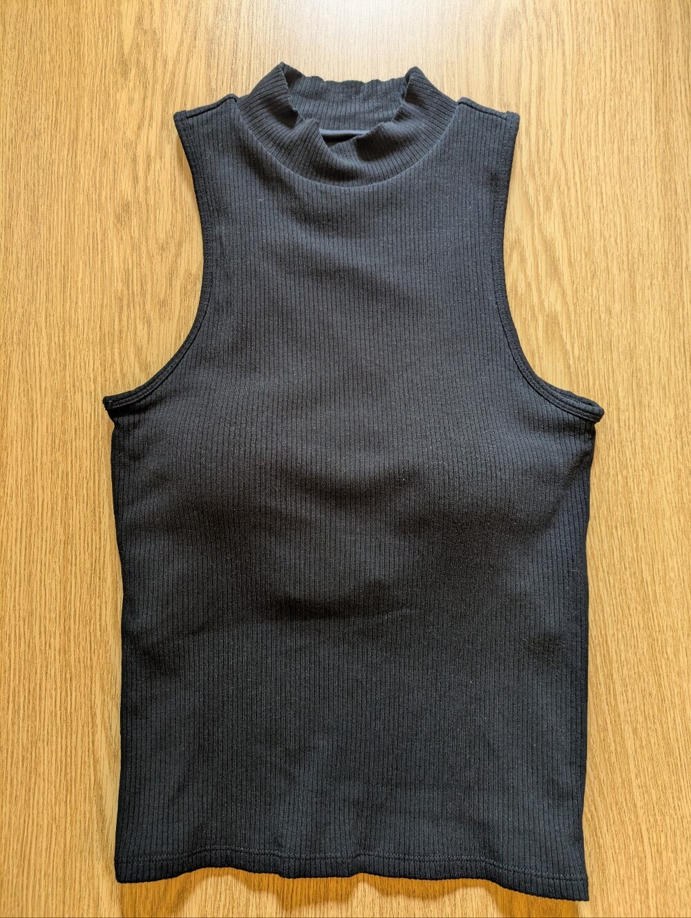 Klassy Network Brami, Ribbed Mock Neck Tank Top, S, Padded, Built In Bra